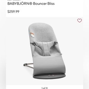 BABY BJÖRN™ Bouncer Bliss 3D Jersey Light Grey Baby Bouncer Chair with toy bar